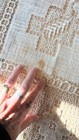 Handmade Quaker Bobbin Lace Table Cloth Off White Cotton