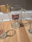 Vintage Falstaff Beer Glass Pitcher Four Glass Beer Mugs Display 