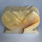 Vintage Onyx Stone Letter napkin Holder     Polished Mcm-heavy   Nice Looking
