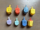 Set Of 8 Vintage Hanukkah Plastic Dreidel Spinning Top