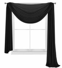 Black Valance Sheer Curtain Scarf Panel Swag Voile Drape Window 37  X 216  New