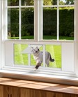 Slsy 35  -44  rainproof Window Cat Door Adjustable Insert No-drill Pet Flap Lock