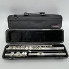 Yamaha Yfl-221 Student Flute Nickel Silver Plated Used With Hard Case   Bag