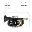 Pocket Trumpet Black Brass Plated With Mouthpiece Case  