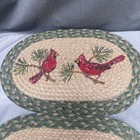 Set Of 4 Cardinal Earth Rugs Woven Jute Placemat 15 5   x10 5    Stencil Art Nice