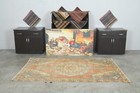 4x7 Turkish Antique Wool Rug Anatolian Hand-knotted Vintage Oushak Carpet 821