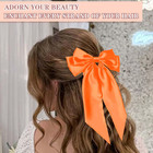 Bow Hair Clip Oversized Ribbon Bow Light Orange Large Bows Silky Satin Bows Vint