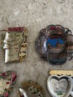 Lot Of 7 Vintage State Souvenir Painted Metal Trinket Dish Ashtray Japan