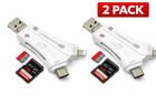 2 Pack 4in1 Usb Card Reader Iphone Ipad Android Sd Tf Adapter Lightning