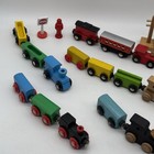 Brio Wooden Train Set Lot Of 15 Misc Vintage Magnetic Engines Cars Plus Extras