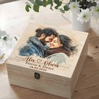 Personalized Photo Keepsake Box For Couple  Custom Memory Gift  Wedding Annivers