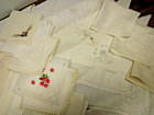 30 Vintage White Ivory Hankies Wedding Linen Lace Embroidered Tatted Madeira Lot