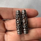 2pcs Chinese Tibetan Buddhist Tiantie Nine Eyes Dzi Bead Pendant Amulet