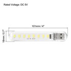 5pcs Usb Night Light Portable Plug-in Mini Led Lamp Stick 8 Beads  White