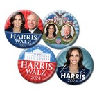Harris Walz 2024 Buttons 4-pack 2 25  Kamala Tim Photo And Campaign Pins