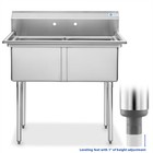2 Compartment Nsf Stainless Steel Commercial Kitchen Prep   Utility Sink