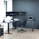 Vivo Black Electric 83  X 83  Curved Corner Stand Up Desk