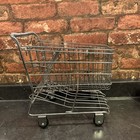 Vtg Miniature Metal Shopping Cart  Doll   Play   Display Plastic Wheels 11 5   