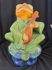 Mcm Ceramic Toad Frog Garden Figurine 60   s  10  Playing Mandolin 