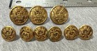 Wwii Eagle Brass Buttons Lot Of 9 Military Superior Quality Ww2