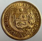 1908 Gold  - Peru 1 2 Libra - Nice Au Coin
