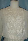 Antique Dress Blouse Edwardian 1912embroidered White Cotton Irish And Val Lace