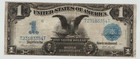  1 1899 Black Eagle 1 Dollar Silver Certificate Blue Seal  large Size  Very Fine