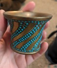 Islamic Persian Qajar Copper Cups With Turquoise And Gems C 19th Century   Rare 