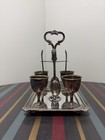 Antique Atkin Brothers Silver Plated Egg Cruet Set 4 Egg Cups   4 Spoons
