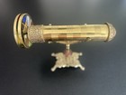 Vintage Gatco    Brass Kalidoscope  Stained Glass Wheels And Matching Stand