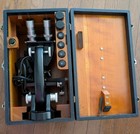 Vintage Bausch   Lomb  Microscope With Extras In Original Case