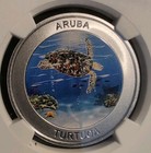 Aruba 5 Florin 2019  Ngc Pf69 Ultra Cameo   turtuga  Colorized 