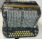 Hohner Club Iib Accordion 1930s Marbled Gray With Case And Strap Nice Condition