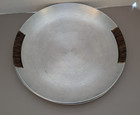 Vintage Russel Wright Spun Aluminum Nesting Platter Lot Of 2 Raffia Mcm Lot 38