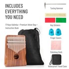 Unokki Kalimba 17 Key Thumb Piano  Includes Waterproof Case