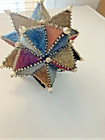 Antique Early Victorian Era Sewing  Patchwork Pin Cushion Star Many Points