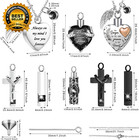 9 Pcs Heart Cross Cubic Urn Necklace For Ashes Keepsake Cremation Jewelry