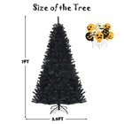 7 Ft Pre-lit Black Halloween Tree Artificial Hinged Christmas Tree