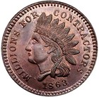  1863  Patriotic Civil War Token F-97 389a  r-2  Fort Lafayette Not One Cent 