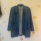 Vintage Eddie Bauer Men   s Denim Blazer Jacket W  Shoulder Pads