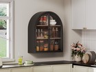 Retro Arch Metal Frame Wall Cabinet Space-saving Medicine Cabinet W  Ring Handle