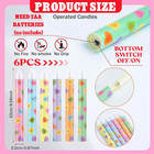 6 Pcs Led Flameless Taper Candles For Valentine s Day Home Decor