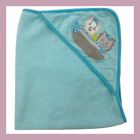       vintage Baby Teal Blue Hooded Terry Cloth Towel Dog   Cat Bubble Bath      