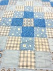 Baby Quilt Handmade Blue Patchwork Crib  40  X 40  New