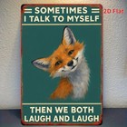 Vintage Funny Fox Humor Quote Tin Sign Living Room Home Wall Art Decor Plaque