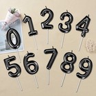 10-pack Black Number Birthday Candles  Cake Number Candles