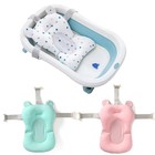 Foldable Baby Bath Seat Support Mat Anti-slip Soft Cushion For Infant Tub