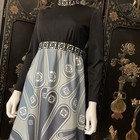 Vintage 1970   s Psychedelic Print High Neck Long Sleeve Dress