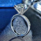 Solitaire Moissanite Engagement Ring Solid 14k White Gold 2 Carat Round Cut Vvs1