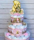 3 Tier Winnie The Pooh Diaper Cake Baby Shower Girl